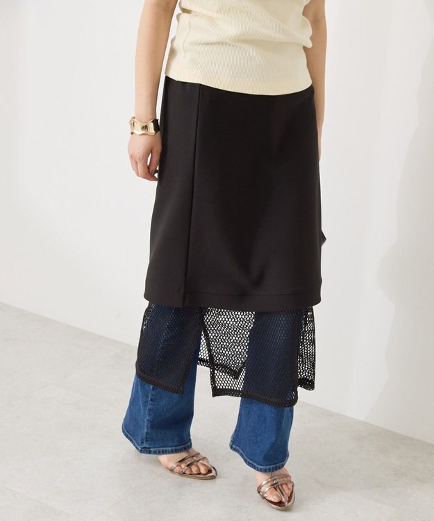 AMERICAN HOLIC 【WEB限定】レイヤード風スカート Black