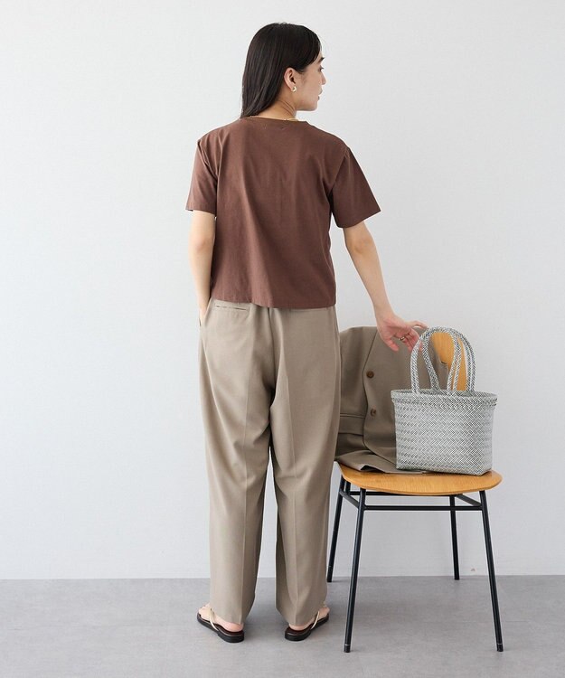 CRAFT STANDARD BOUTIQUE フロッキープリントＴシャツ Brown
