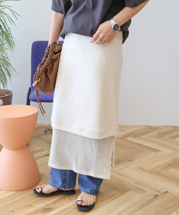 AMERICAN HOLIC 【WEB限定】レイヤード風スカート Ivory
