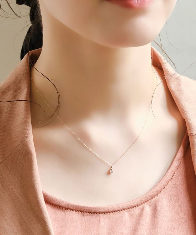 Phoebe 【K10】ジュエルラックネックレス　アクアマリン/3月誕生石/天然石/全長:40cm ゴールド