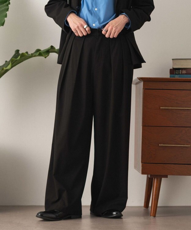 WEGO 【セットアップ対応】2タックバギースラックス ブラック