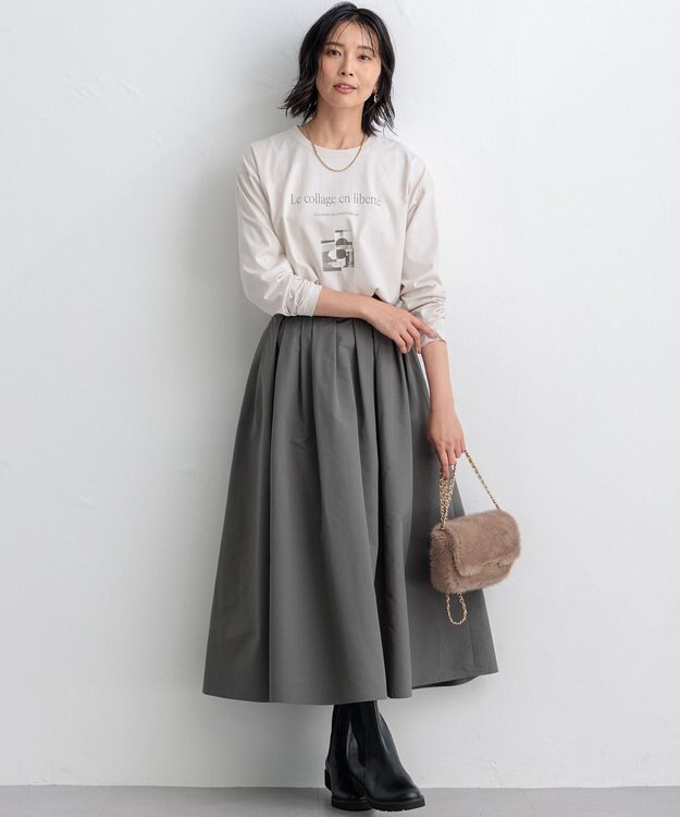 23区 L 【洗える】Le collage ロゴロンTEE ベージュ系