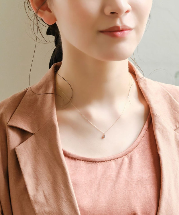 Phoebe 【K10】ジュエルラックネックレス　アクアマリン/3月誕生石/天然石/全長:40cm ゴールド