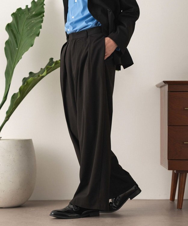 WEGO 【セットアップ対応】2タックバギースラックス ブラック