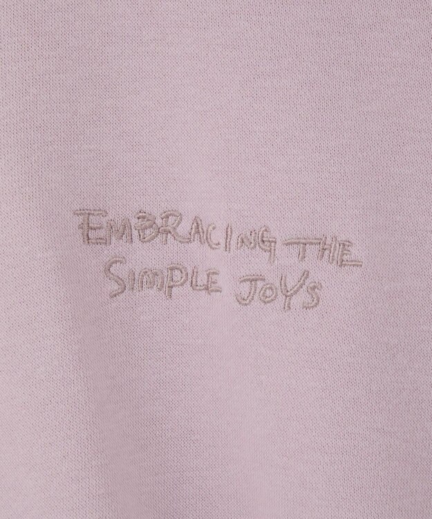 earth music&ecology サイドリブロゴスウェット グレイッシュピンク