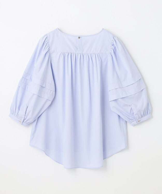 ANY 【UVカット/抗菌防臭/吸水速乾】エニィファンクション袖タックブラウス サックス