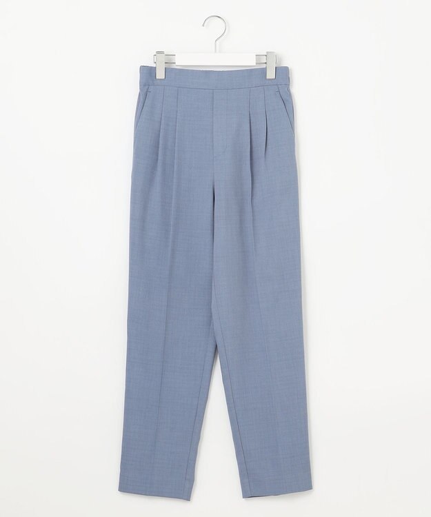 Feroux 【洗える】美シルエットカラーテーパード パンツ ブルー系