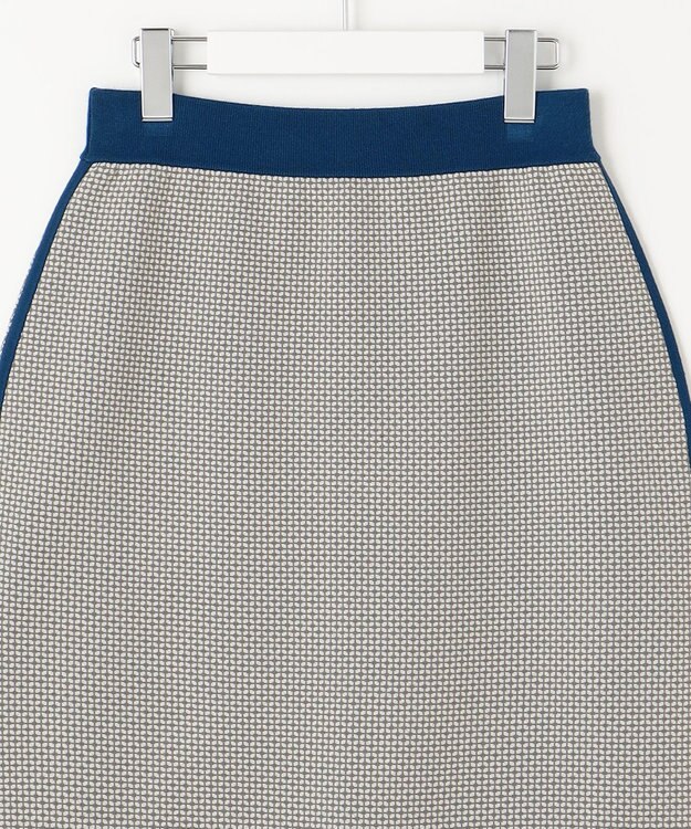 自由区 S 【リバーシブル・セットアップ対応・洗える】レーヨンストレッチリバーシブルニット スカート リッツブルー×シャンパン