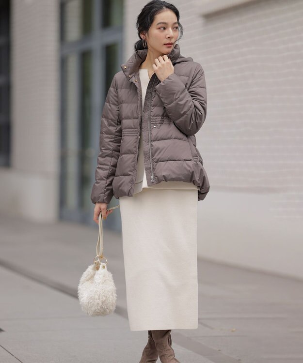 組曲 S 【加藤ローサさん着用】スムースストレッチニットアップ アイボリー系