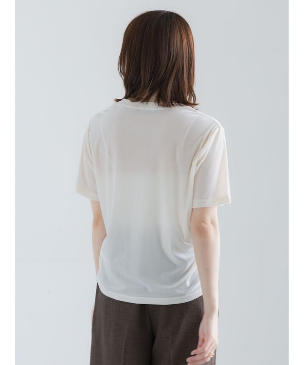 Te chichi シアーベロアロゴ刺繍Tシャツ オフホワイト