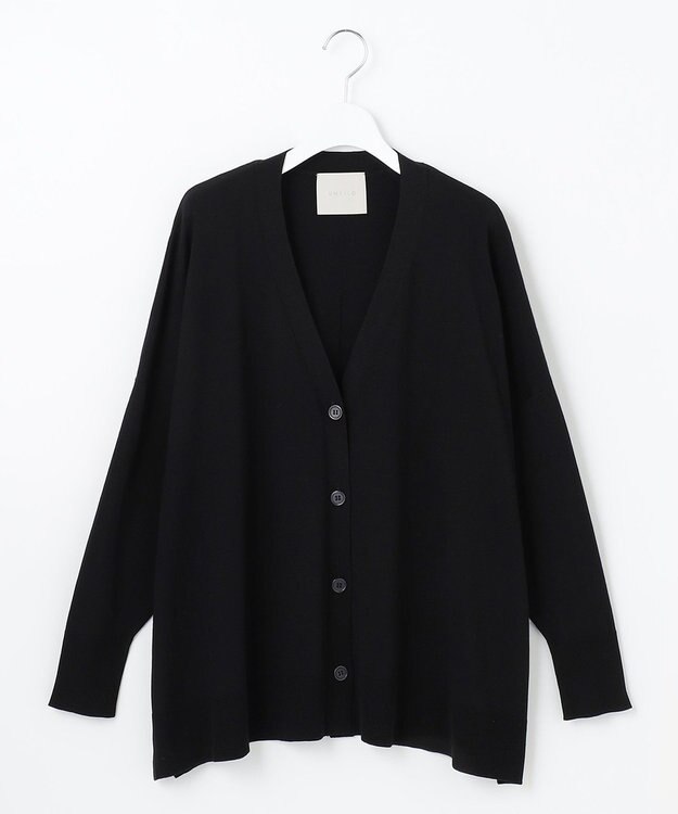 UNFILO スタイルアップニット カーディガン ブラック系