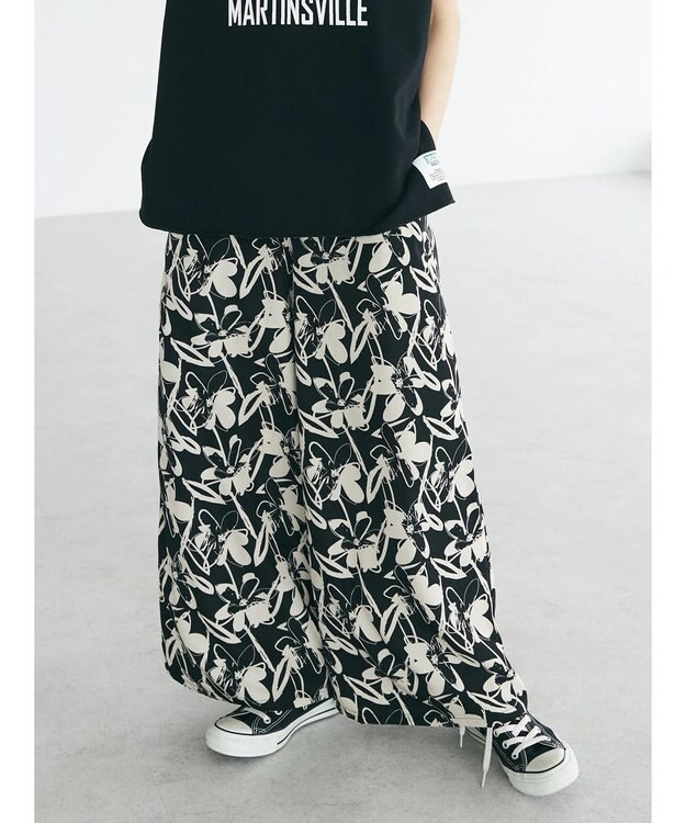 CRAFT STANDARD BOUTIQUE アートフラワーシャーリングパンツ Black