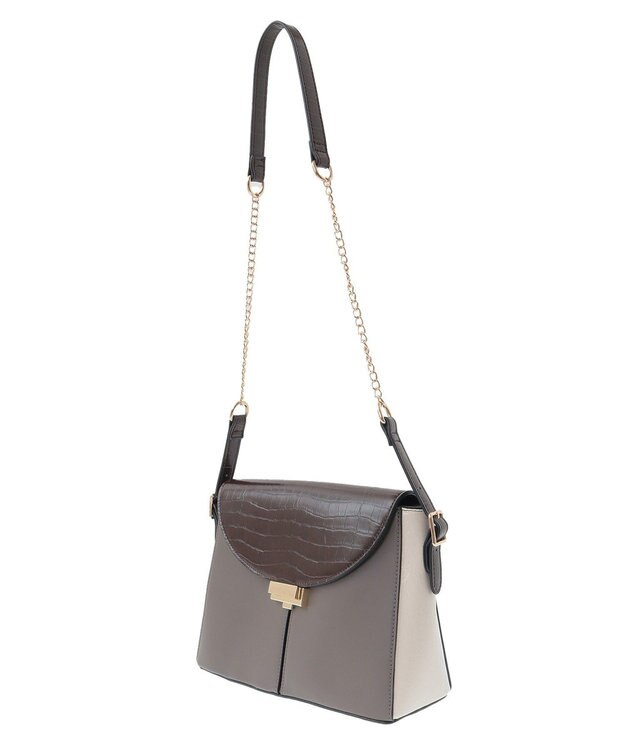 YECCA VECCA 配色メタルポイントバッグ Brown