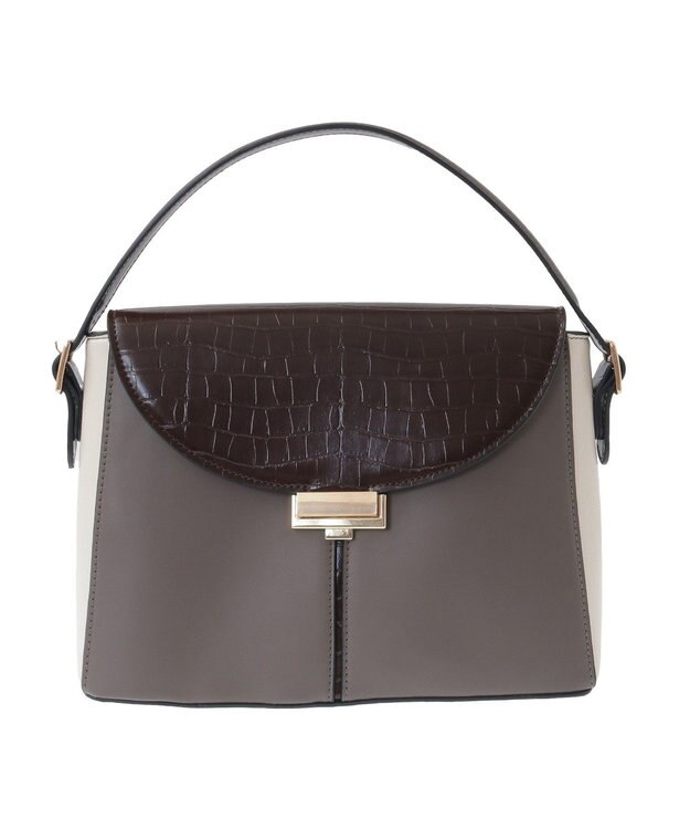 YECCA VECCA 配色メタルポイントバッグ Brown