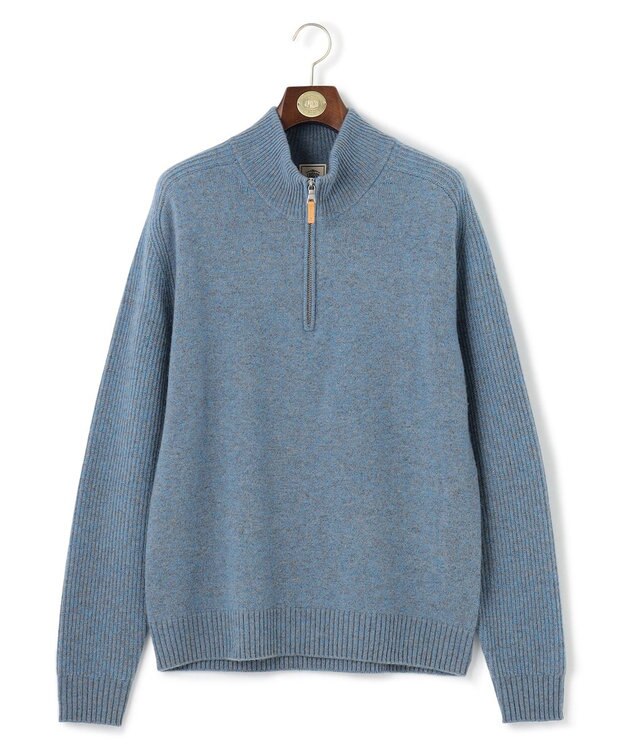 J.PRESS MEN 【KING SIZE】【Cash Lamb’s Wool】ハーフジップニット ブルー系