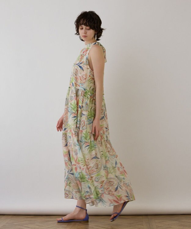 GRACE CONTINENTAL リゾートプリントティアードワンピース キナリ