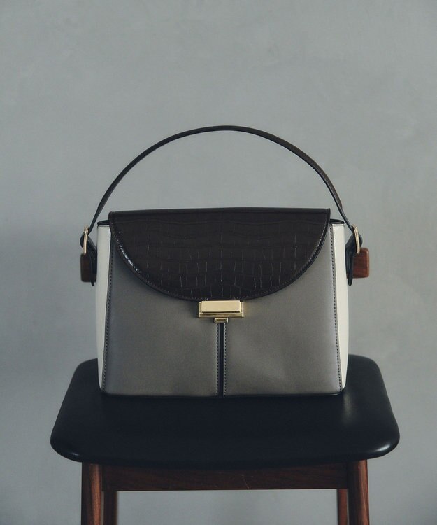 YECCA VECCA 配色メタルポイントバッグ Brown