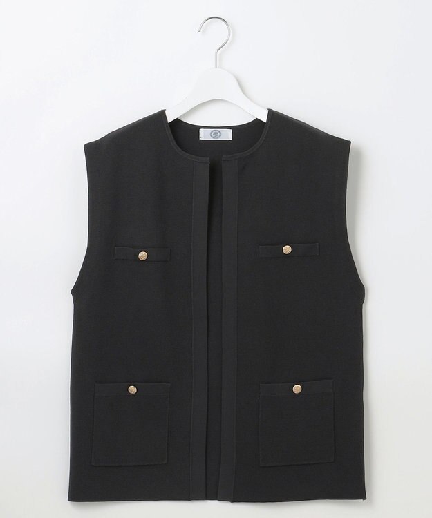 J.PRESS LADIES L 【洗える】VIS/PE ROME ニット ジレベスト スレート系