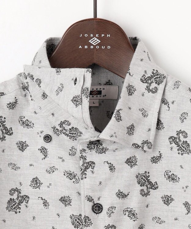 JOSEPH ABBOUD 【柔らか】シャンブレーツイルピーチ シャツ ライトグレー系6