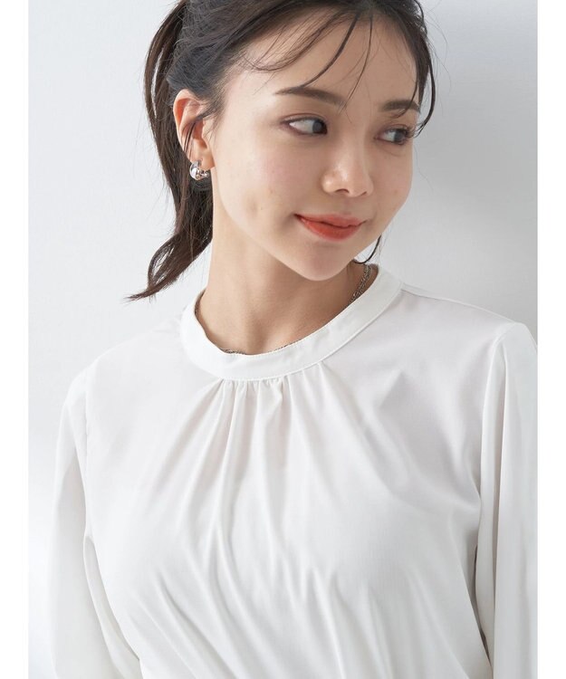 earth music&ecology レーススリーブブラウス Off White