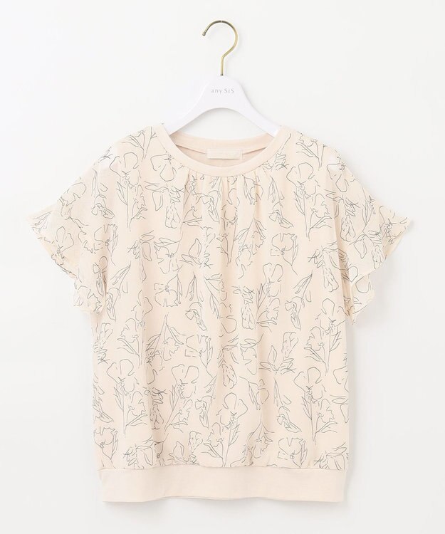 ANY SIS 【洗える】シフォンプリント ブラウス アイボリー