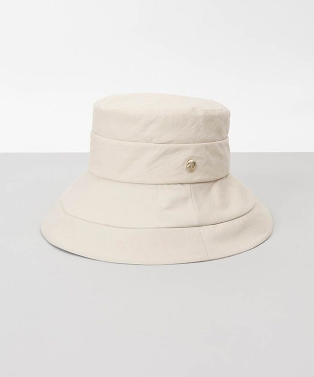 AURORA 【 LANVIN COLLECTION（ランバン コレクション） 】綿麻キャペリンハット ベージュ