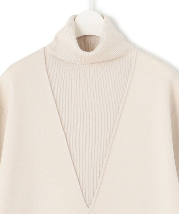 ICB 【WEB限定カラーあり】ウールブレンドスムース レイヤードデザインワンピース トープ系［WEB限定］