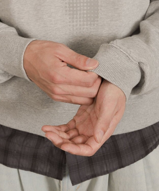 WEGO フェードプリントプルオーバー 杢グレー