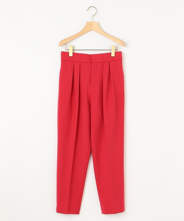 組曲 2WAYウォームストレッチ テーパード パンツ レッド系