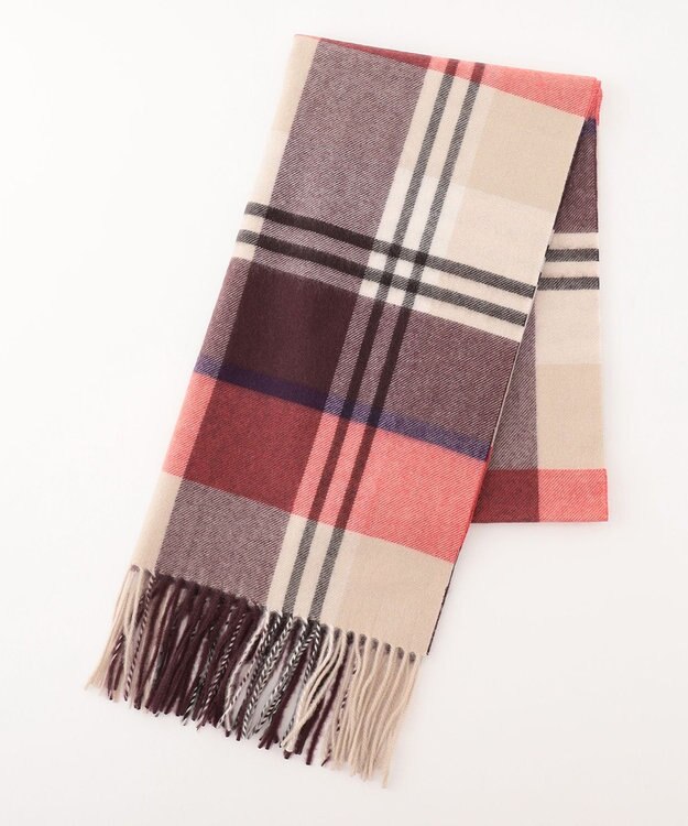 J.PRESS LADIES カシミヤチェック マフラー オレンジ系3