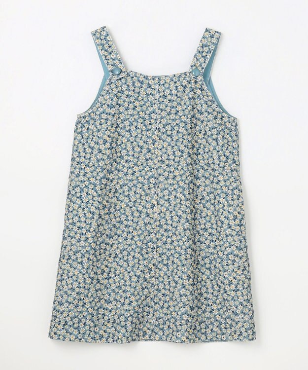 組曲 KIDS 【110-140㎝】モノトーンフラワーコーデュロイ ワンピース ブルー系5