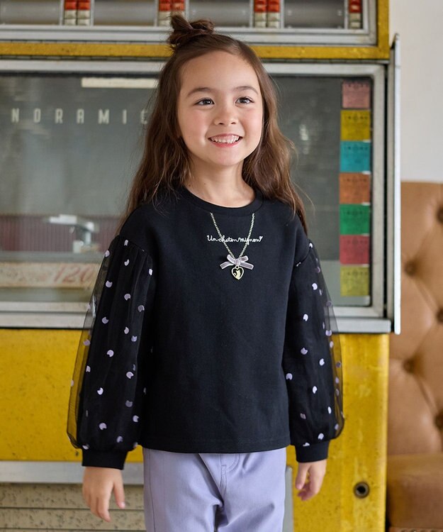 ANY KIDS 袖チュール トレーニャー ブラック