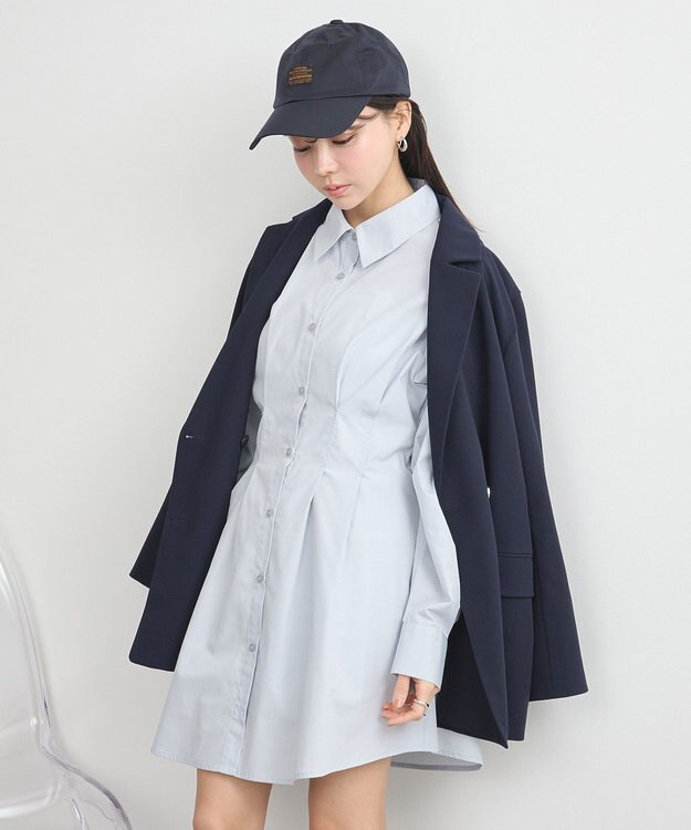 earth music&ecology ウエストタックシャツミニワンピース Sax