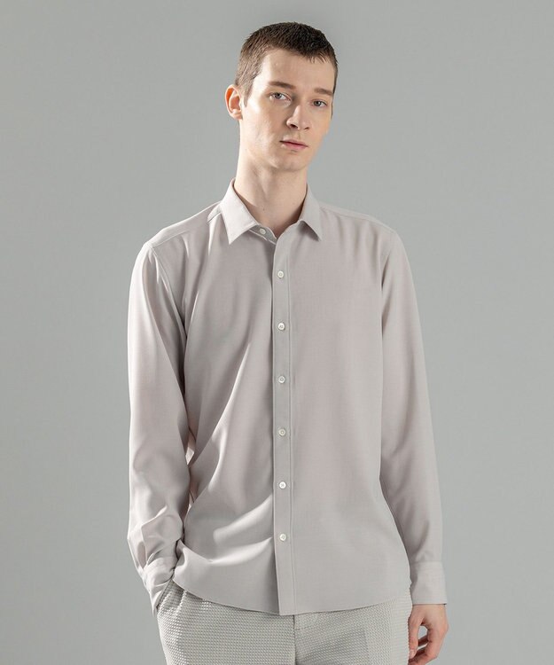 JOSEPH HOMME 新素材【シワになりにくい】テクノボイルストレッチ レギュラーカラーシャツ アイボリー系