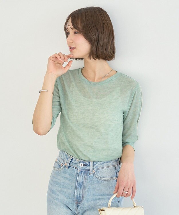 earth music&ecology ハイショクメロートップス Light Green