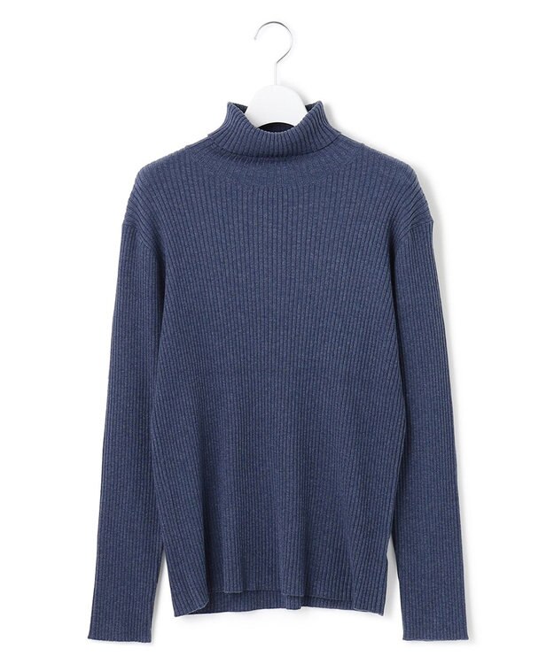 J.PRESS YORK STREET 【WOMEN】リブタートルニット ダルブルー系