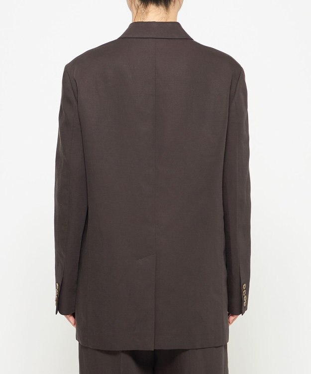 uncrave テンセルライトリネン ビッグジャケット ブラウングレー