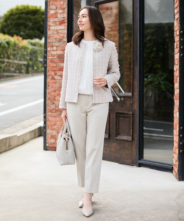 自由区 【新色追加・洗える】ロイヤルシフォン プルオーバーブラウス ホワイト系