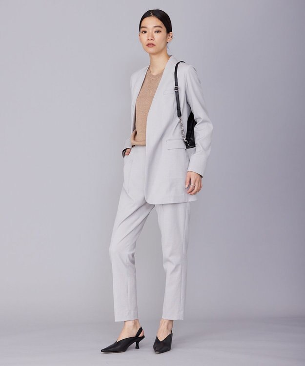 ICB L 【セットアップ対応・洗える】 LooseWeave ノーカラージャケット トープ系