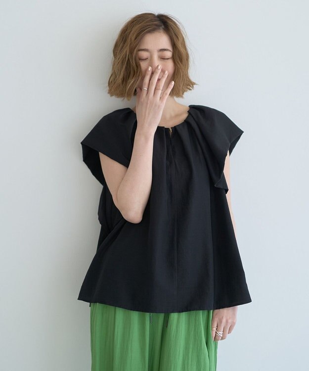YECCA VECCA フレアブラウス Black