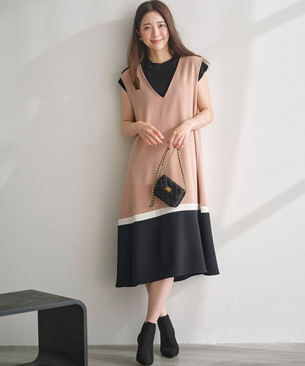 組曲 S 【2SET・WEB限定】バイカラー ジャンスカニットセット ベージュ系