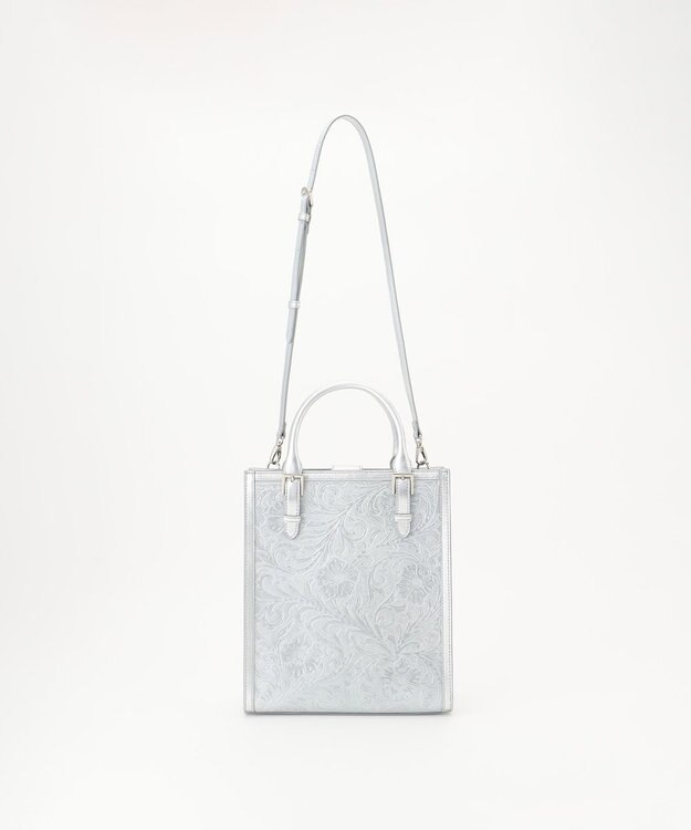 GRACE CONTINENTAL Square Tote シルバー