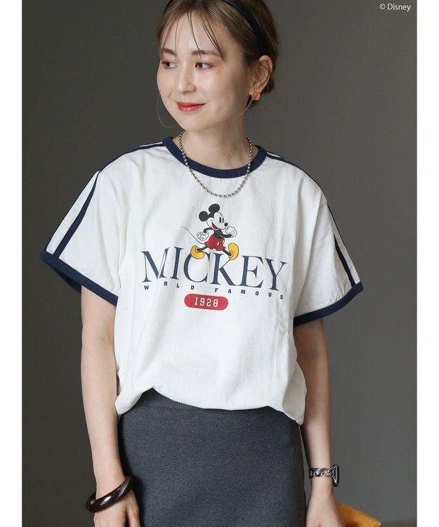 AMERICAN HOLIC ラインＴシャツ　Ｏｆｆ　Ｗｈｉｔｅ／Ｄｉｓｎｅｙ Off White