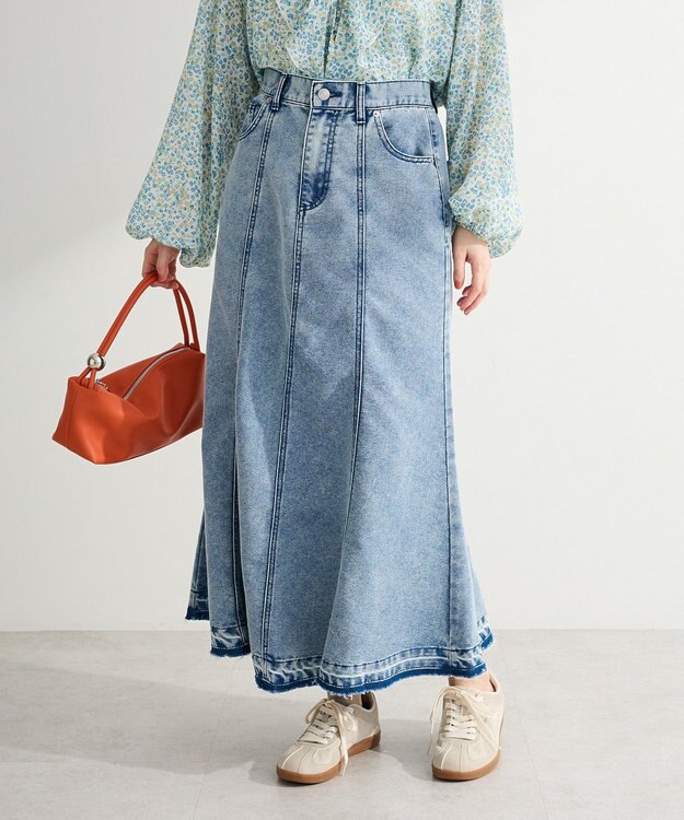 Green Parks イージーデニムマーメイドスカート Light Indigo