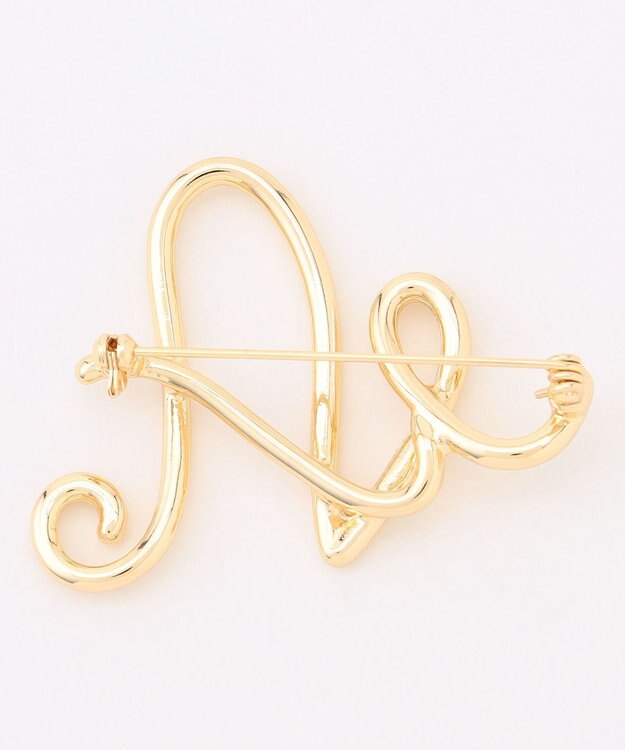 ANY ANYラインブローチ ゴールド