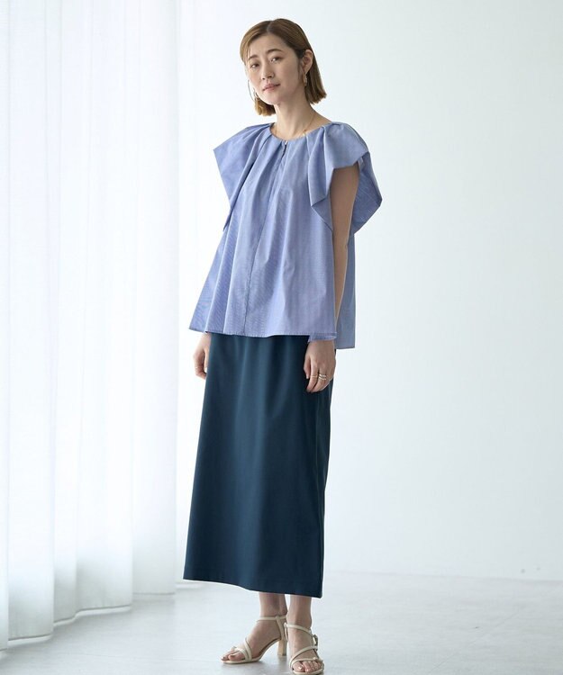 YECCA VECCA フレアブラウス Stripe