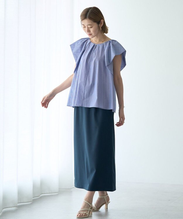 YECCA VECCA フレアブラウス Stripe