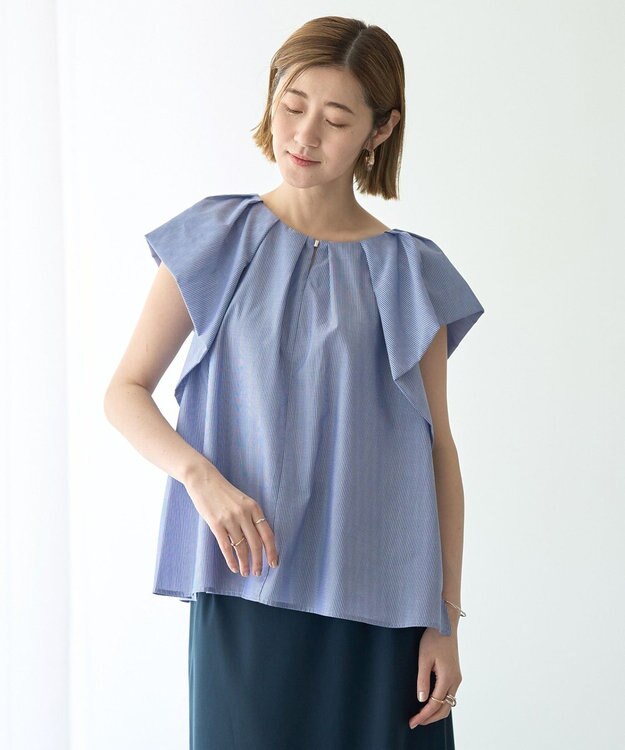 YECCA VECCA フレアブラウス Stripe