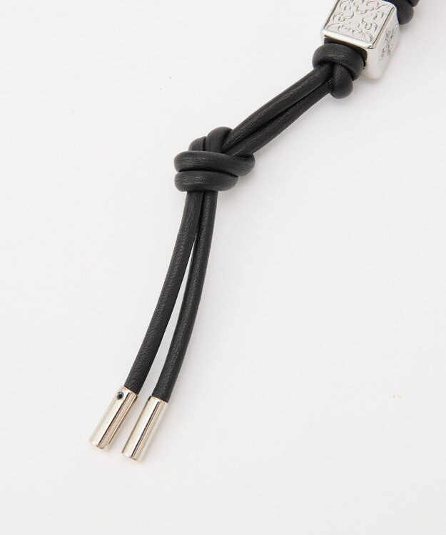 russet ［ノットモチーフ×メタルパーツ］レザーコードバッグチャーム（Z-223） Black