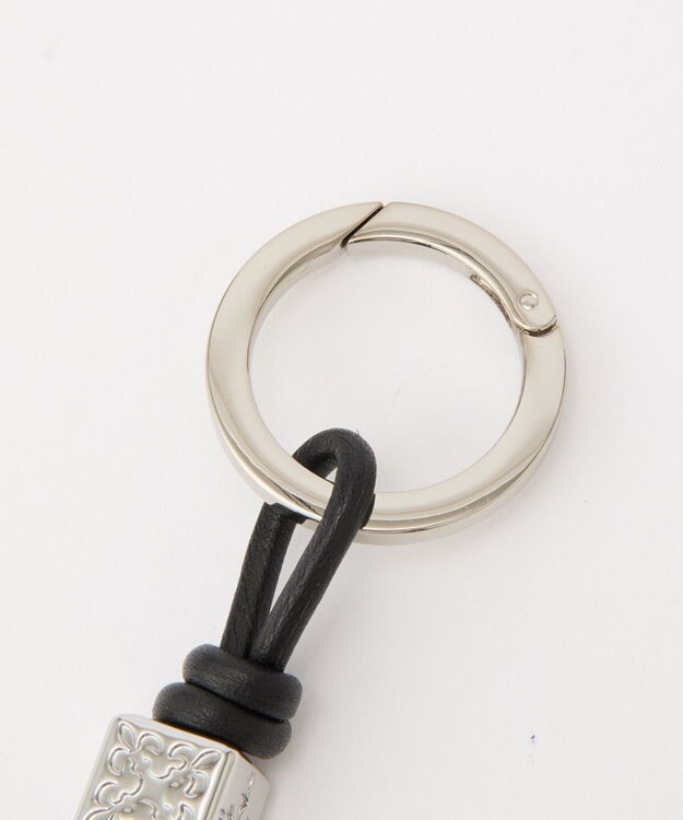 russet ［ノットモチーフ×メタルパーツ］レザーコードバッグチャーム（Z-223） Black